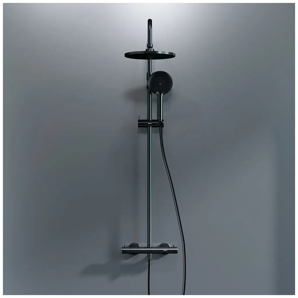 Душевая стойка Damixa Option DX218091300 с термостатом, черный - фото 4