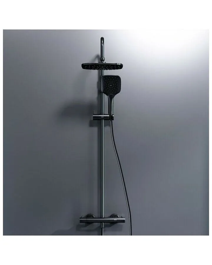 Душевая стойка Damixa Option DX218092300 с термостатом, черный - фото 4
