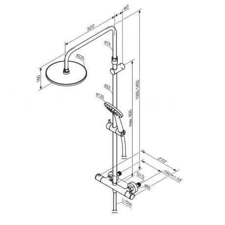 Душевая система с термостатом Damixa Jupiter 977800000 хром - фото 7