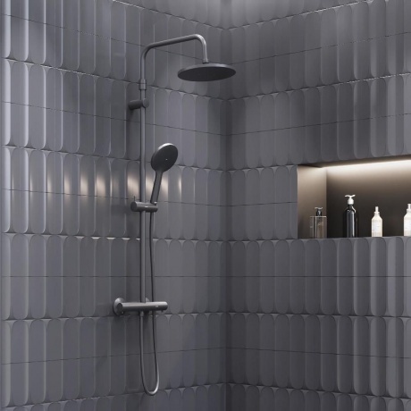 Душевая система с термостатом Damixa Jupiter 977800300 черный матовый - фото 2