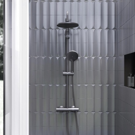 Душевая система с термостатом Damixa Jupiter 977800300 черный матовый - фото 3