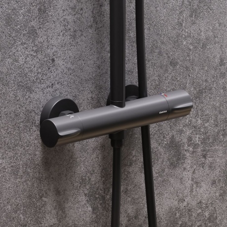 Душевая система с термостатом Damixa Scandinavian Pure 936800300 чёрный - фото 4