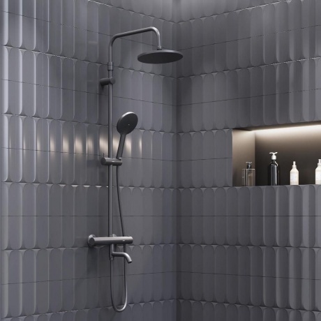 Душевая система с термостатом Damixa Jupiter 977810300 черный матовый - фото 2