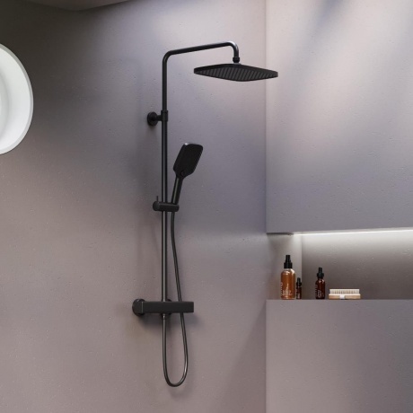 Душевая система с термостатом Damixa Gala 953800300 черный матовый - фото 2