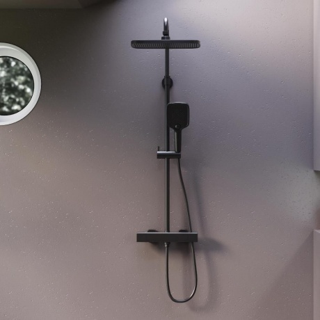 Душевая система с термостатом Damixa Gala 953800300 черный матовый - фото 3