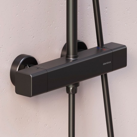 Душевая система с термостатом Damixa Gala 953800300 черный матовый - фото 4