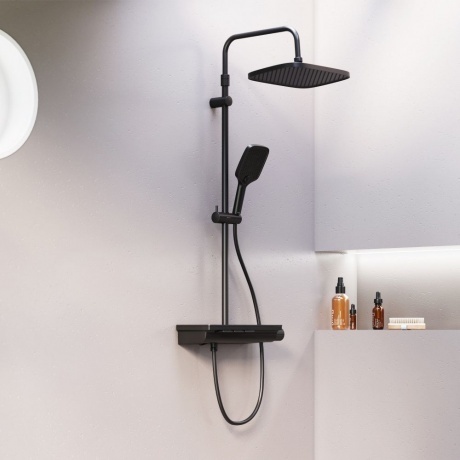 Душевая система с термостатом Damixa Gala 953760300 черный матовый - фото 2