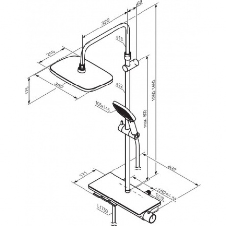 Душевая система с термостатом Damixa Gala 953760300 черный матовый - фото 7
