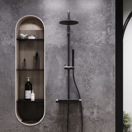 Душевая система с термостатом Damixa Scandinavian Pure 936750300 чёрный - фото 3