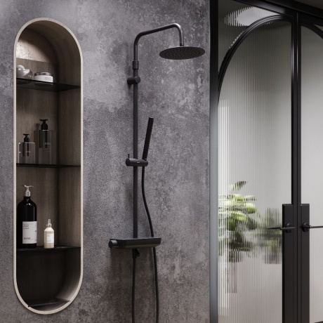 Душевая система с термостатом Damixa Scandinavian Pure 936760300 чёрный - фото 2