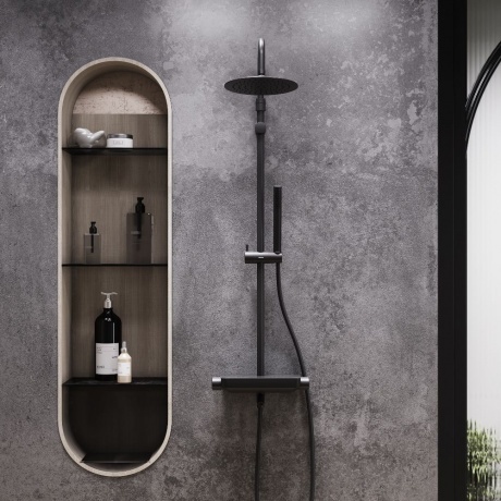 Душевая система с термостатом Damixa Scandinavian Pure 936760300 чёрный - фото 3