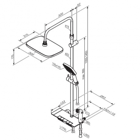 Душевая система с термостатом Damixa Gala 953770300 чёрный - фото 7