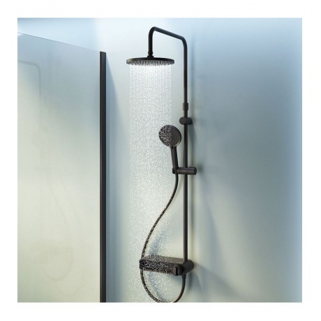 Душевая система с ванно-душевым смесителем-полкой AM.PM X-Joy F0785A622 черный - фото 4