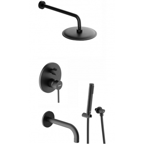 

936510300 Scandinavian Pure встраиваемая душевая система с ванно-душевым смесителем и изливом, чёрн