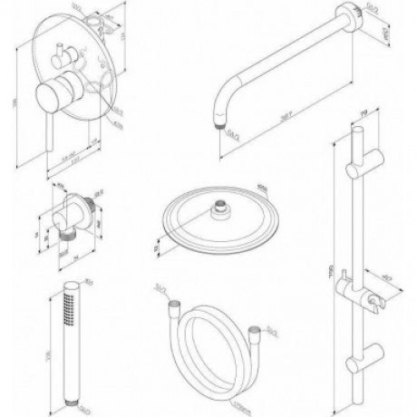 Душевая система встраиваемая Damixa Scandinavian Pure 936530000 хром - фото 5