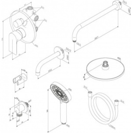 Душевая система встраиваемая Damixa Apollo 947510000 хром - фото 6