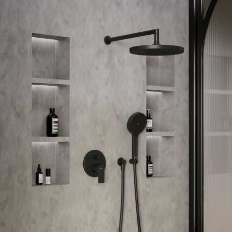 Душевая система встраиваемая Damixa Apollo 947520300 черный - фото 13