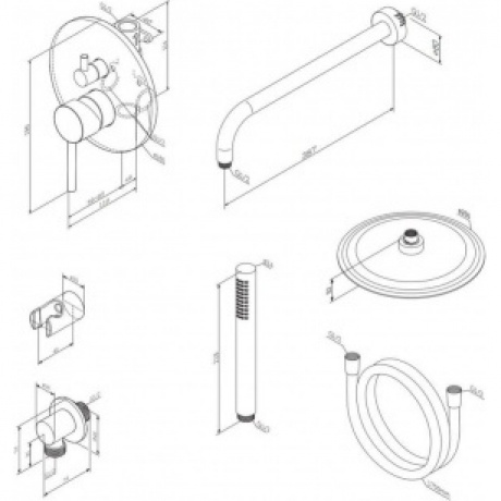 Душевая система встраиваемая Damixa Apollo 947520300 черный - фото 7