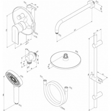 Душевая система встраиваемая Damixa Apollo 947530000 хром - фото 5