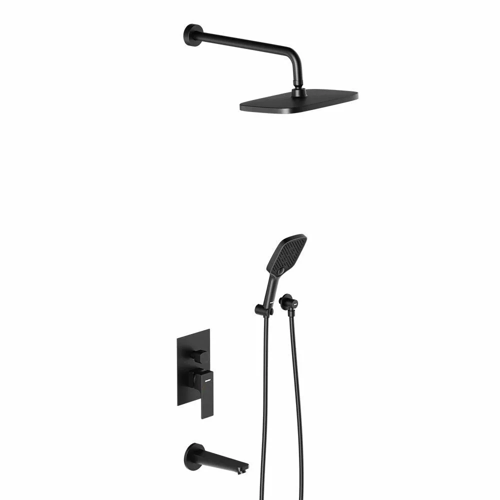 953510300 Gala встраиваемая душевая система со смесителем и изливом, чёрный - фото 1