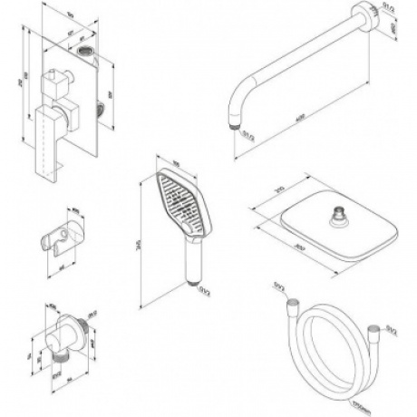 Душевая система встраиваемая Damixa Gala 953520300 черный - фото 4