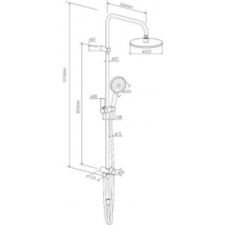 Душевая система встраиваемая Damixa Jupiter 977000000 хром - фото 2