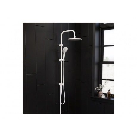 977000200 Jupiter, душ.система: верхн.душ 225 мм, ручн.душ 1 ф-ция 120 мм, штанга 1010 мм , белый - фото 8