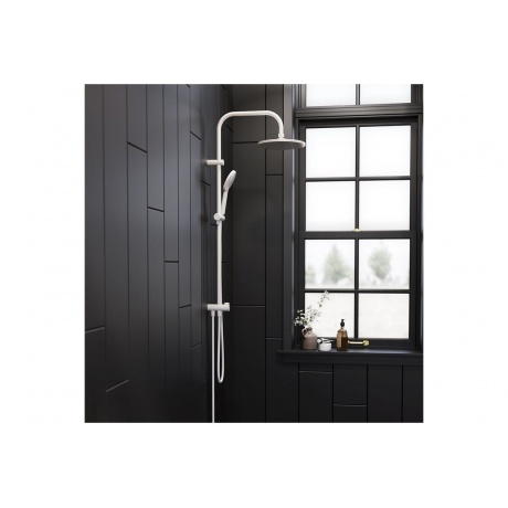 977000200 Jupiter, душ.система: верхн.душ 225 мм, ручн.душ 1 ф-ция 120 мм, штанга 1010 мм , белый - фото 9