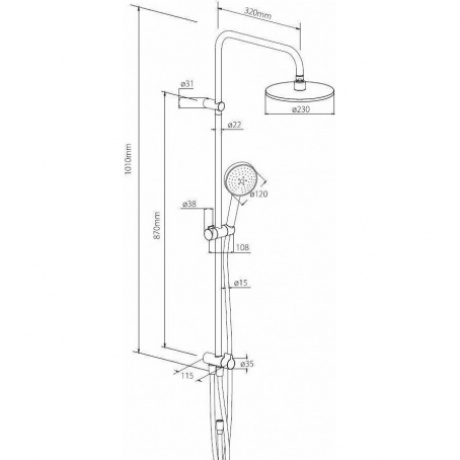 Душевая система встраиваемая Damixa Jupiter 977000300 черный - фото 6