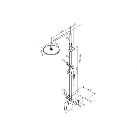 977710000 Jupiter душевая система с душевым смесителем, хром - фото 2