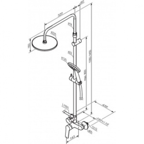 Душевая система с душевым смесителем Damixa Jupiter 977710000 хром - фото 2