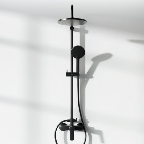 977710300 Jupiter душевая система с душевым смесителем, черный - фото 7