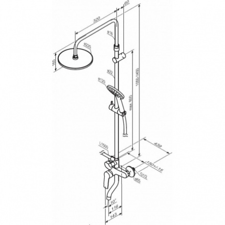 Душевая система с ваннодушевым смесителем Damixa Jupiter 977740000 хром - фото 2