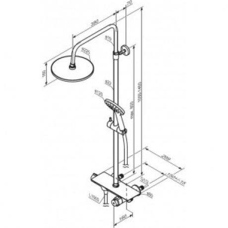 Душевая система Damixa Jupiter 977750300 черный - фото 2