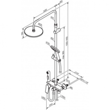 Душевая система с гигиеническим душем Damixa Jupiter 977770300 черный - фото 2