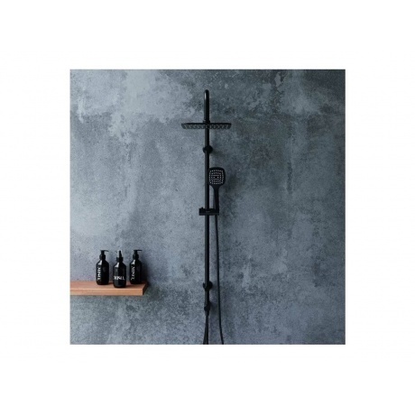 D0712020 Norma душевая система с квадратными лейками, черная - фото 4
