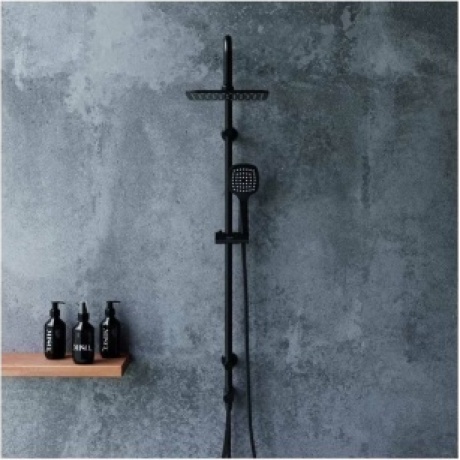 Душевая система с квадратными лейками Norma D0712020 черная - фото 4