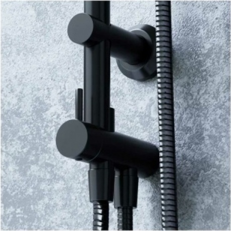 Душевая система с квадратными лейками Norma D0712020 черная - фото 7