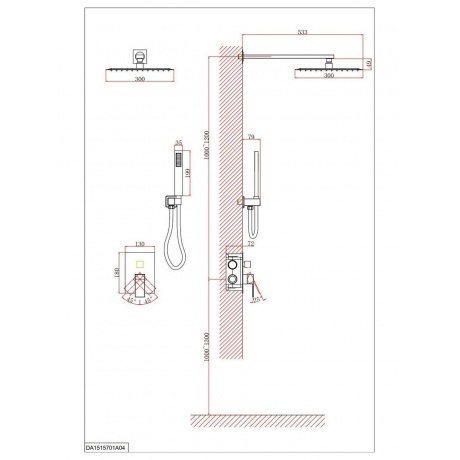 Душевая система D&amp;K встраиваемая Bayern.Liszt (DA1515705A04) - фото 2