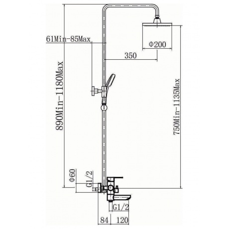 Душевая система FASHUN (A52401-7A) черный - фото 9