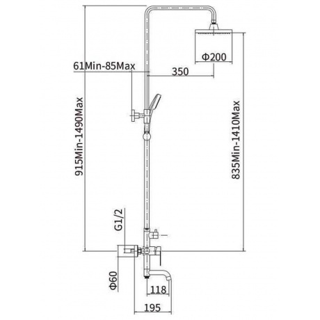 Душевая система Fashun, сатин (A52415) - фото 3