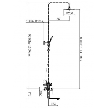 Душевая система FASHUN (A52419-17) графит - фото 3