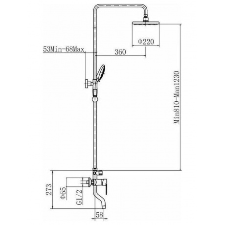 Душевая система PLSTART (PL2401-7) чёрный - фото 3