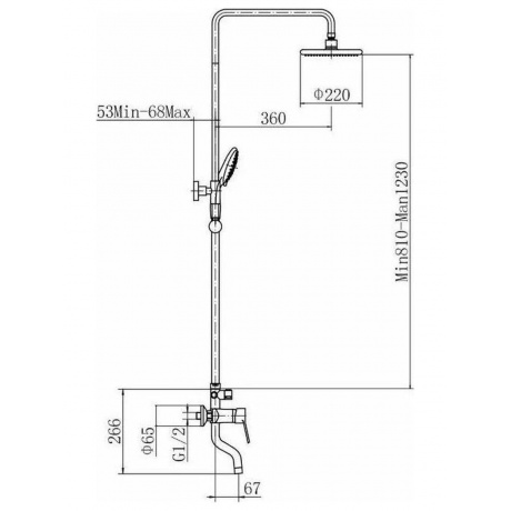 Душевая система PLSTART (PL2402-7) чёрный - фото 2