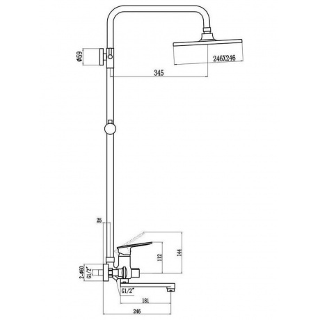 Душевая система Savol с изливом (S-600608A) - фото 2