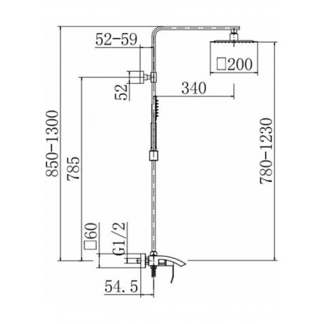 Душевая система FASHUN с изливом бронза (A52418-21) - фото 4