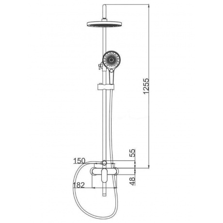 Душевая система FASHUN с изливом чёрный (A2485-7) - фото 3