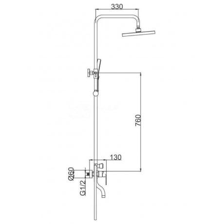 Душевая система FASHUN с изливом хром (A2485) - фото 2