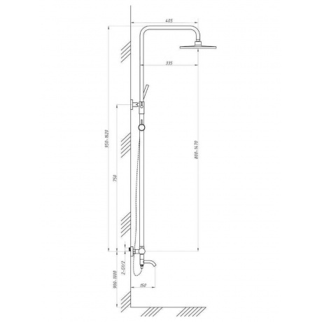 Душевая система с термостатом ПРОФСАН (PSM-805-81CH) - фото 2