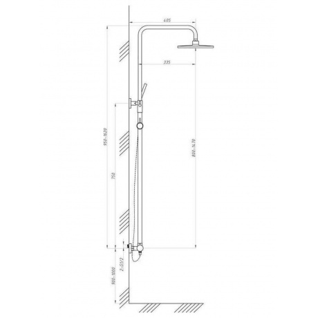 Душевая система с термостатом ПРОФСАН (PSM-805-88CH) - фото 2